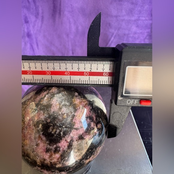 Polished Rhodonite Sphere (Brazil) - Picture 4 of 4